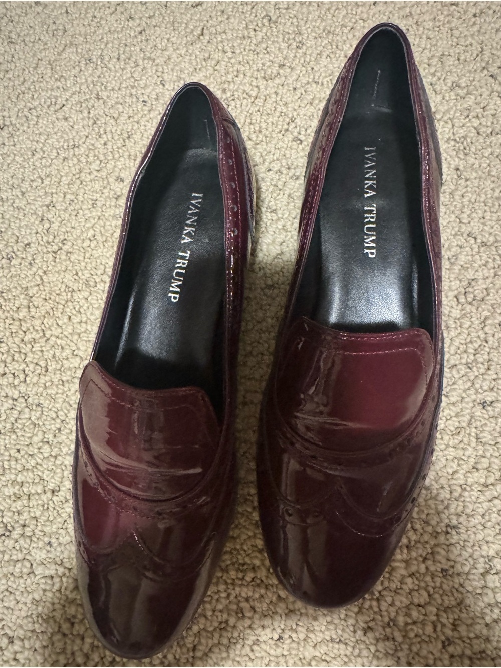 Ivanka Trump Patent Burgundy Penny Loafers